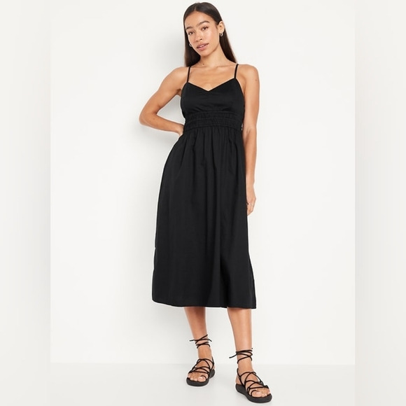 Old Navy Dresses & Skirts - Old Navy Waist-Defined Cami Midi Dress Black